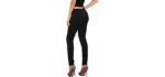 Hybrid and Company Women's Super Stretch - Black Skinny Jeans