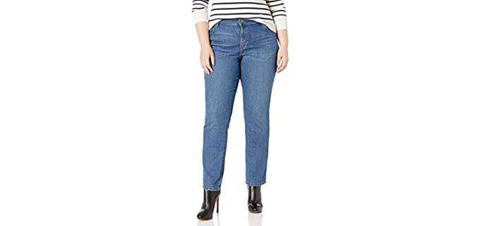 Lee Women's Plus Size - Straight Leg Jeans to Hide a Muffin Top