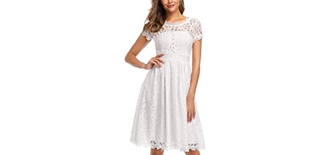 OWIN Women's Retro - Lace Dress for Apple Figures