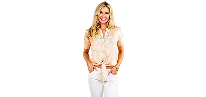 Tipsy Elves Women's Bright - Tropical Print Hawaiian Shirts