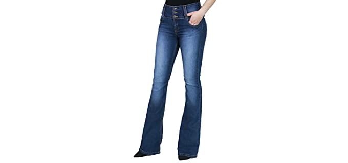 Fandsway Women's Flare - Comfortable Wear Jeans