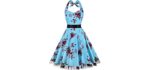 Oten Women's Vintage Polka - Cocktail Swing Tea Dress for Apple Shaped