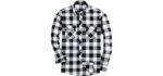 Alimens & Gentle Men's Flannel Casual Shirt - Button Down Long Sleeve