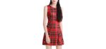 Allegra K Women's Plaid Vintage - Summer Dress for Pear Shape