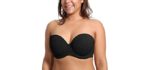 DELIMIRA Women's Underwire - Strapless Bra Plus Size