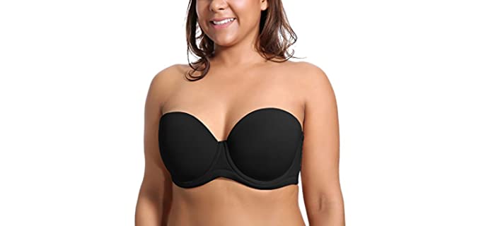 DELIMIRA Women's Underwire - Strapless Bra Plus Size