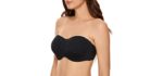 DELIMIRA Women's Underwire Bandeau - Strapless Bra for Large Bust