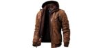 FLAVOR Men's Motorcycle - Brown Leather Jacket