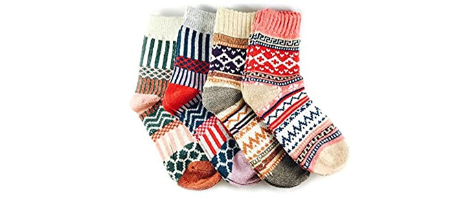 JOYCA & Co. Unisex Thick Fashion Socks - Warm Wool Socks