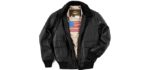 Landing Leathers Men's Navy G-1 - Leather Flight Bomber Jacket