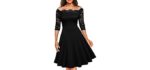 MISSMAY Women's Floral Lace - Half Sleeve Dress