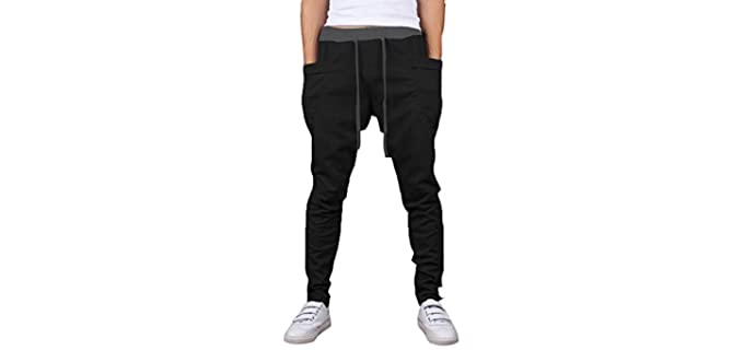 Mooncolour Men's Solid Colors - Casual Jogging Harem Pants with Pockets