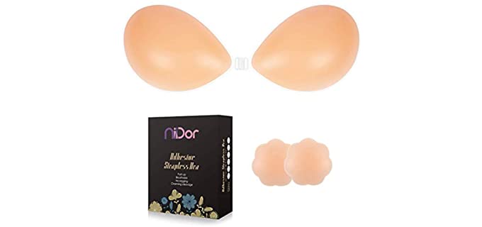 Niidor Women's Adhesive - Sticky Strapless Bra