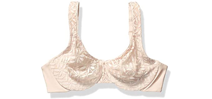 Olga Women's Sheer Leaves - Minimizer Bra