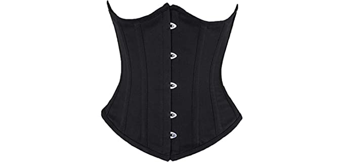 Orchard Corset Women's Boned Waist Trainer Corset - Cotton Underbust Corset