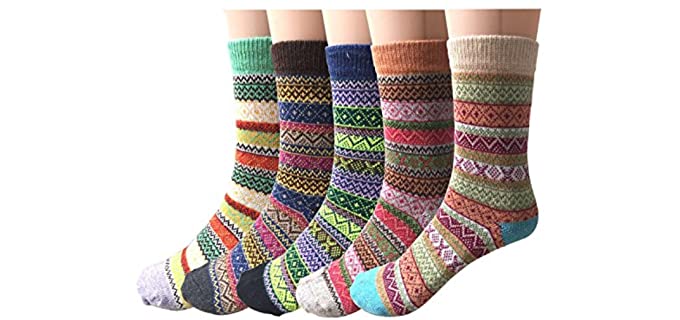 Justay Men's 5 Pack - Best Wool Socks for Men