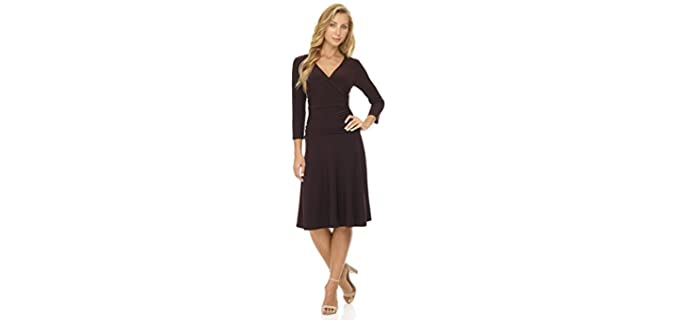 Rekucci Women's 3/4 Sleeve Dress - Tummy Control Dress