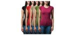 Sexy Basics Women's 5 Pack - Stretch Color T Shirts