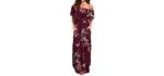 Verabendi Women's Summer Casual Long Dress - Off Shoulder Maxi Dress