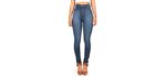 Vibrant Women's Juniors Classic - High Waist Denim Skinny Jeans