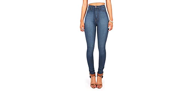 Vibrant Women's Juniors Classic - High Waist Denim Skinny Jeans