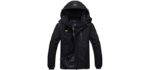 Wantdo Men's Waterproof Ski Jacket - Windproof Rain Jacket