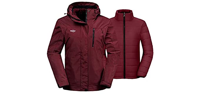 Wantdo Women's 3 in 1 Waterproof - Best Waterproof Jacket Women