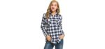 Zeagoo Women's Flannel - Roll Up Sleeve