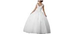 CharmingBridal Women's Ball Gown Quinceanera - Best White Quinceanera Dress