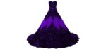 Dingzan Women's Black Applique - Lace Quinceanera Dress