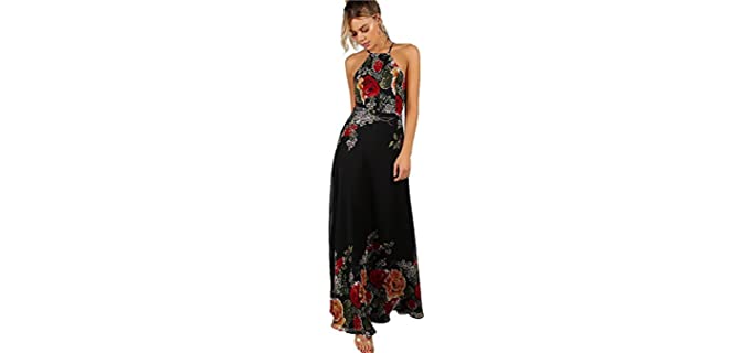 Floerns Women's Sleeveless - Halter Neck Maxi dress