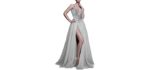 HONGFUYU Women's Deep V Neck Dress - Deep V Neck Prom Dress