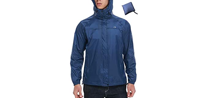 KPSUN Men's Waterproof - Lightweight Rain Jacket