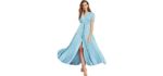 Milumia Women's Button Up - Party Split Maxi Dress