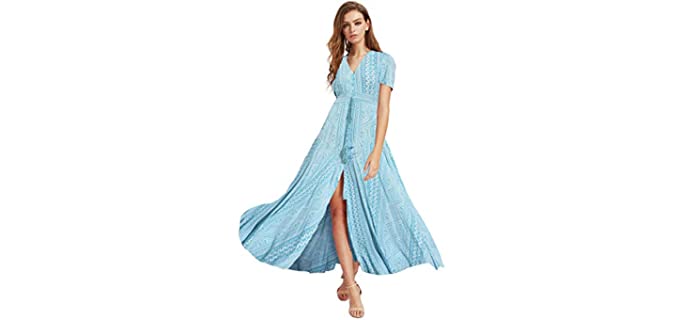 Milumia Women's Button Up - Party Split Maxi Dress