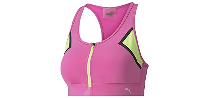 Puma Women's Front Zip - High Impact Sports Bra