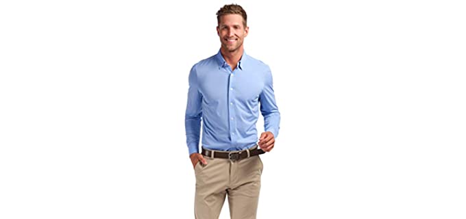 Rhone Men's Casual Dress Shirt - Slim Fit Long Sleeve Dress Shirt