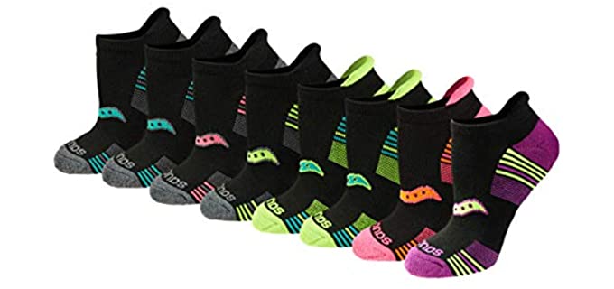 Saucony Women's Athletic Socks - Performance Heel Tab Athletic Socks (8 & 16 Pairs)