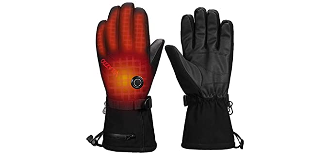 VELAZZIO Unisex Thermal Heated Gloves - Best Waterproof Winter Gloves