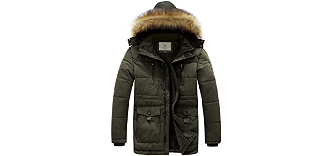 WenVen Men's Hooded - Winter Coat