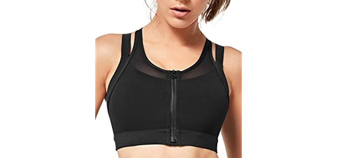 Yvette Women's High Impact - Sports Bra for Large Breasts