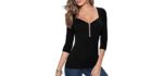 Afibi Women's Empire - Cleavage Shirt