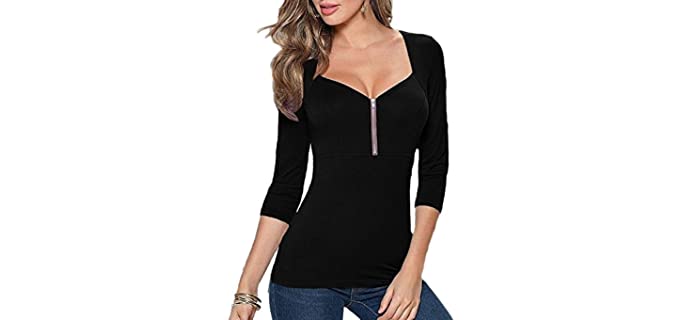 Afibi Women's Empire - Cleavage Shirt