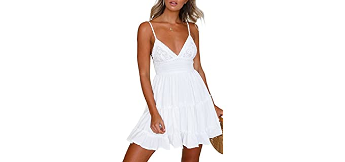 Ecowish Women's V-Neck - Strappy Dress for Beach Wear