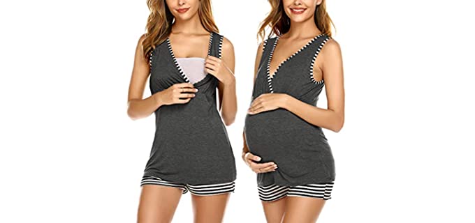 Ekouaer Women's Three in One - Pajamas for Summer Postpartum