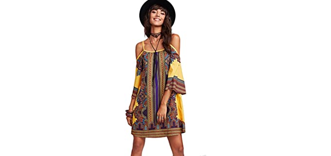 Milumia Women's Vintage Print - Dress for Beach Wear