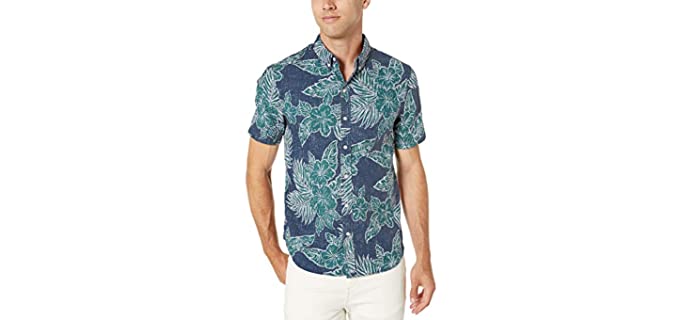 Reyn Spooner Men's Hibiscus Fronds - Hawaiian Shirt for Jeans