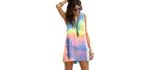 Romwe Women's Sleeveless - Tie Dye Beach Dress