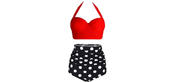 Amourri Women's Vintage - Apple Shape’s Bathing Suit