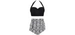 Amourri Women's Vintage - Big Thigh Flattering Bathing Suit